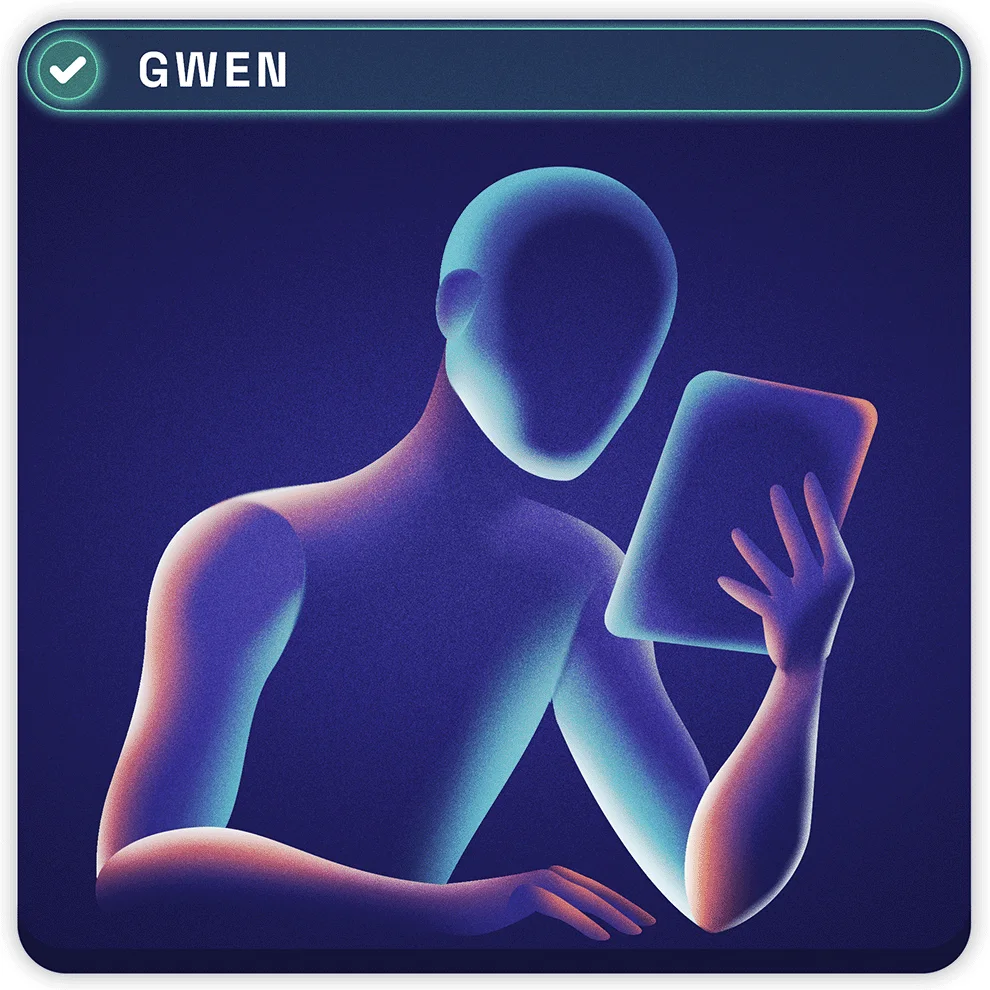 Visitor card illustration: Gwen, verified
