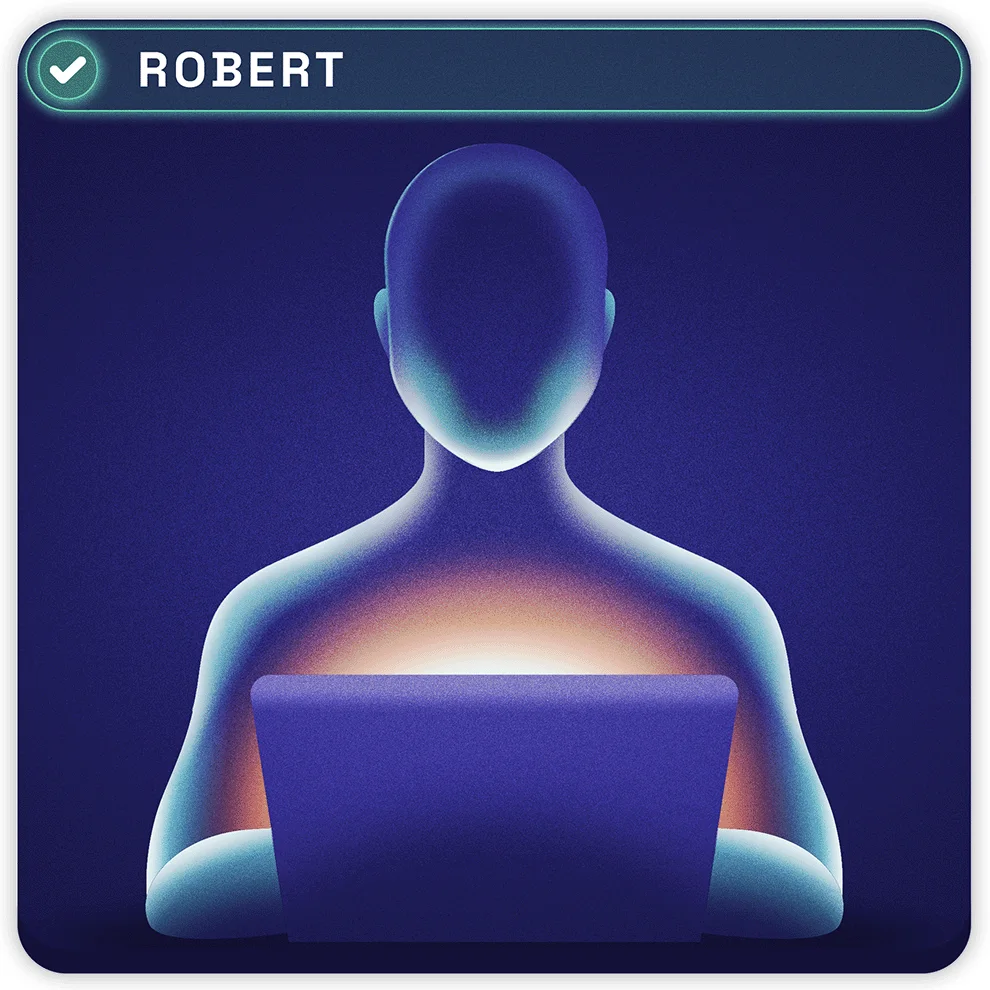 Visitor card illustration: Robert, verified