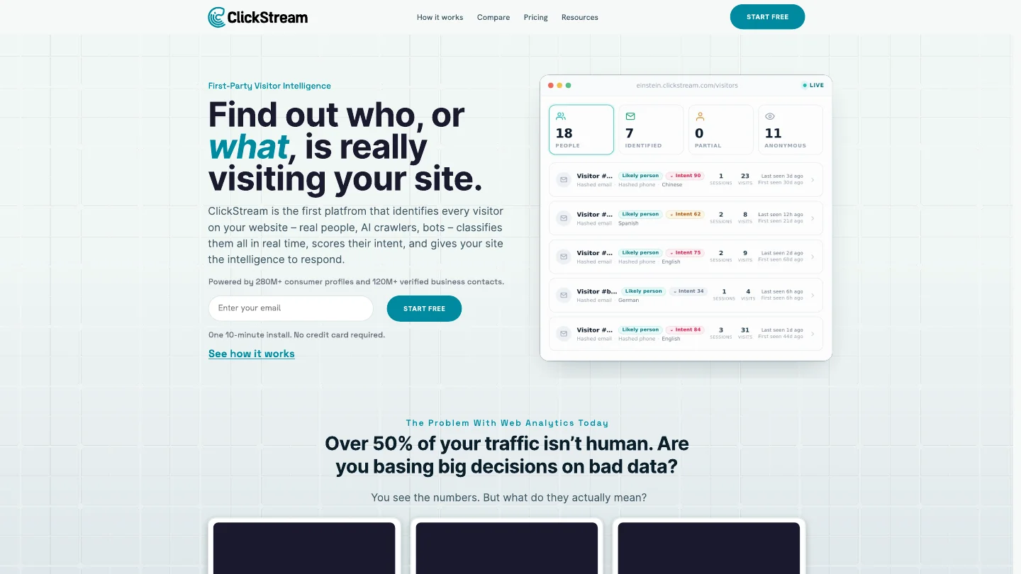 ClickStream homepage redesign