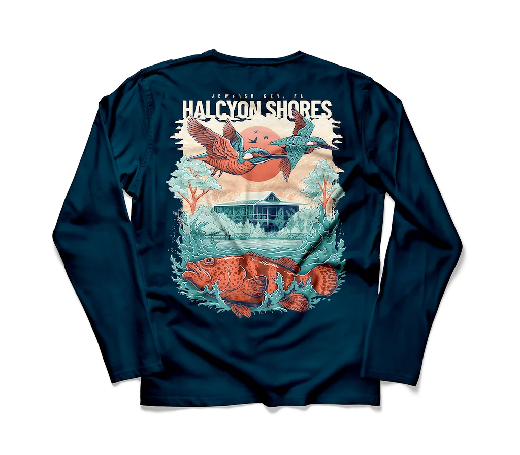 Navy long-sleeve — back print
