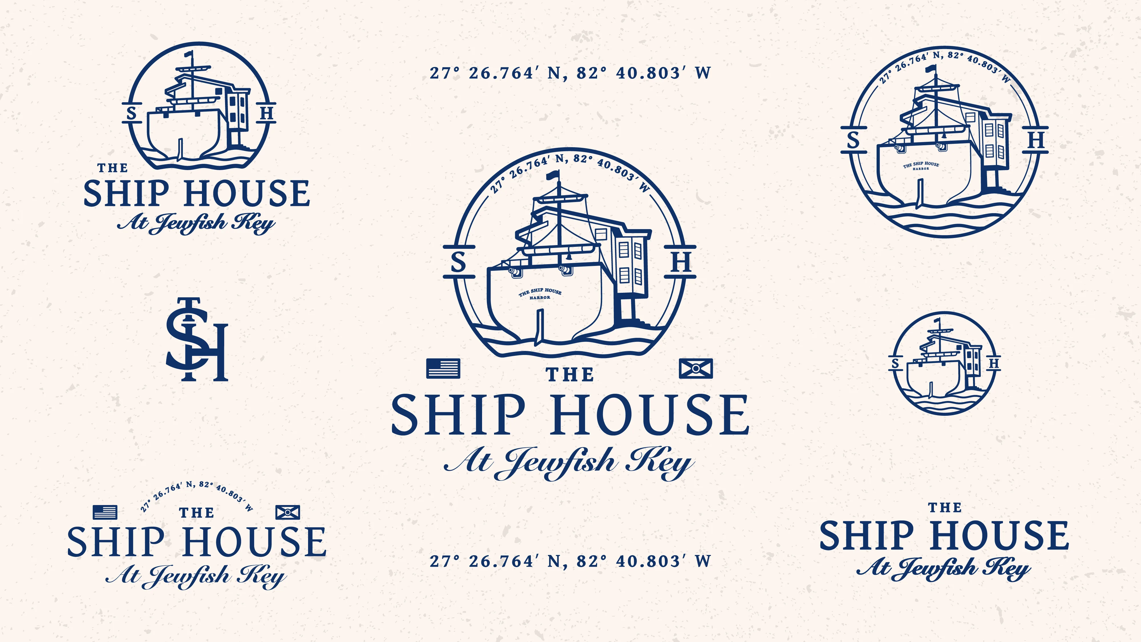 Ship House logo suite — cream