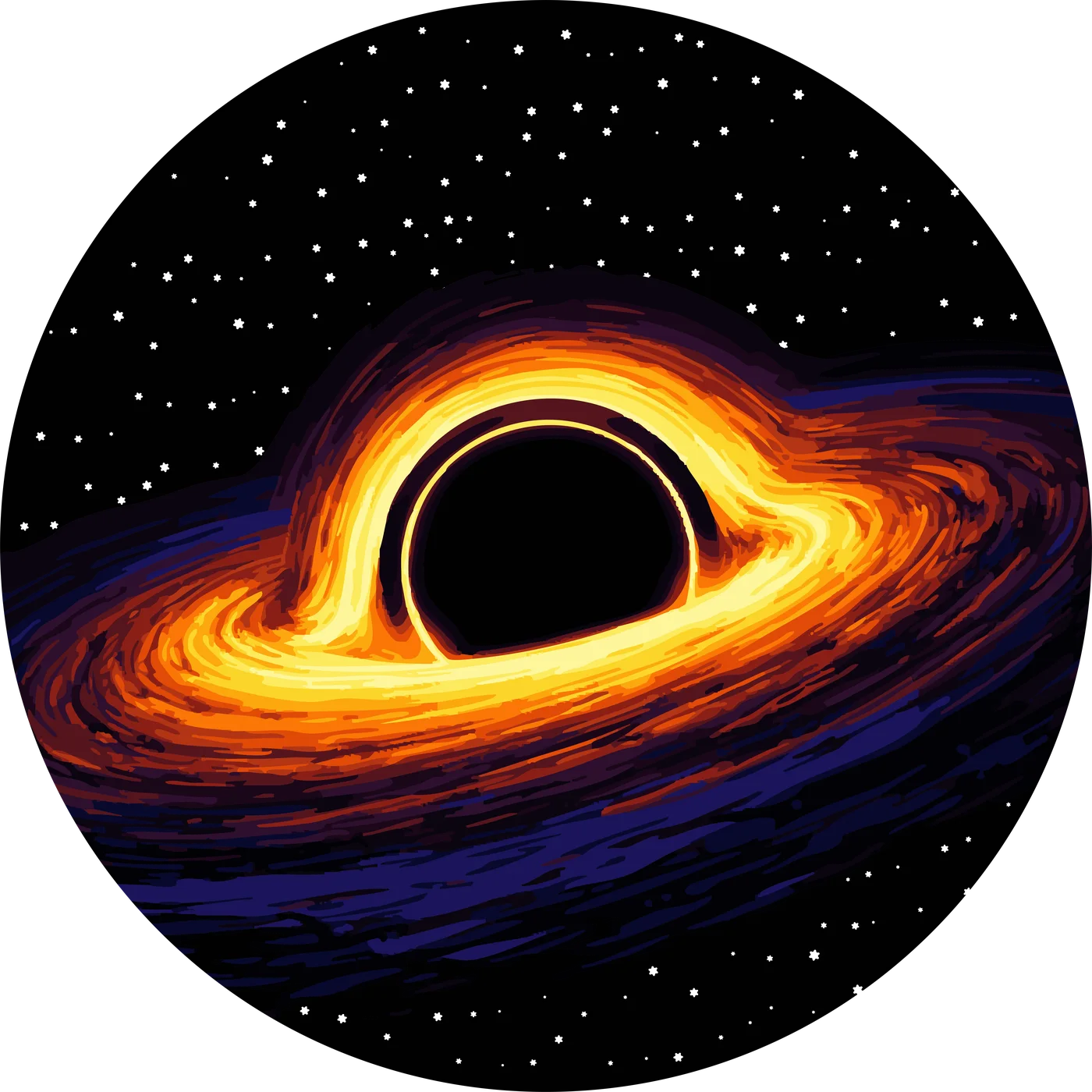 Round black hole galaxy rug
