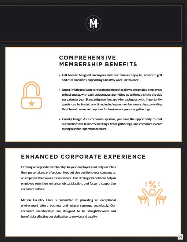 Corporate sponsorship page 21