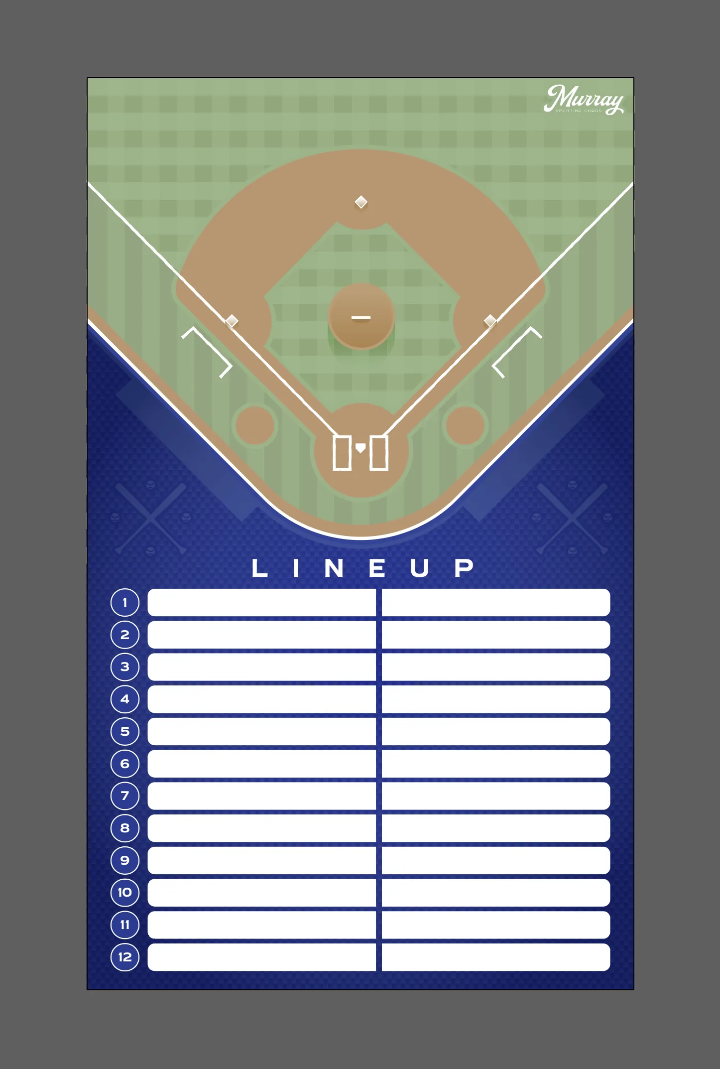 Baseball lineup clipboard — navy