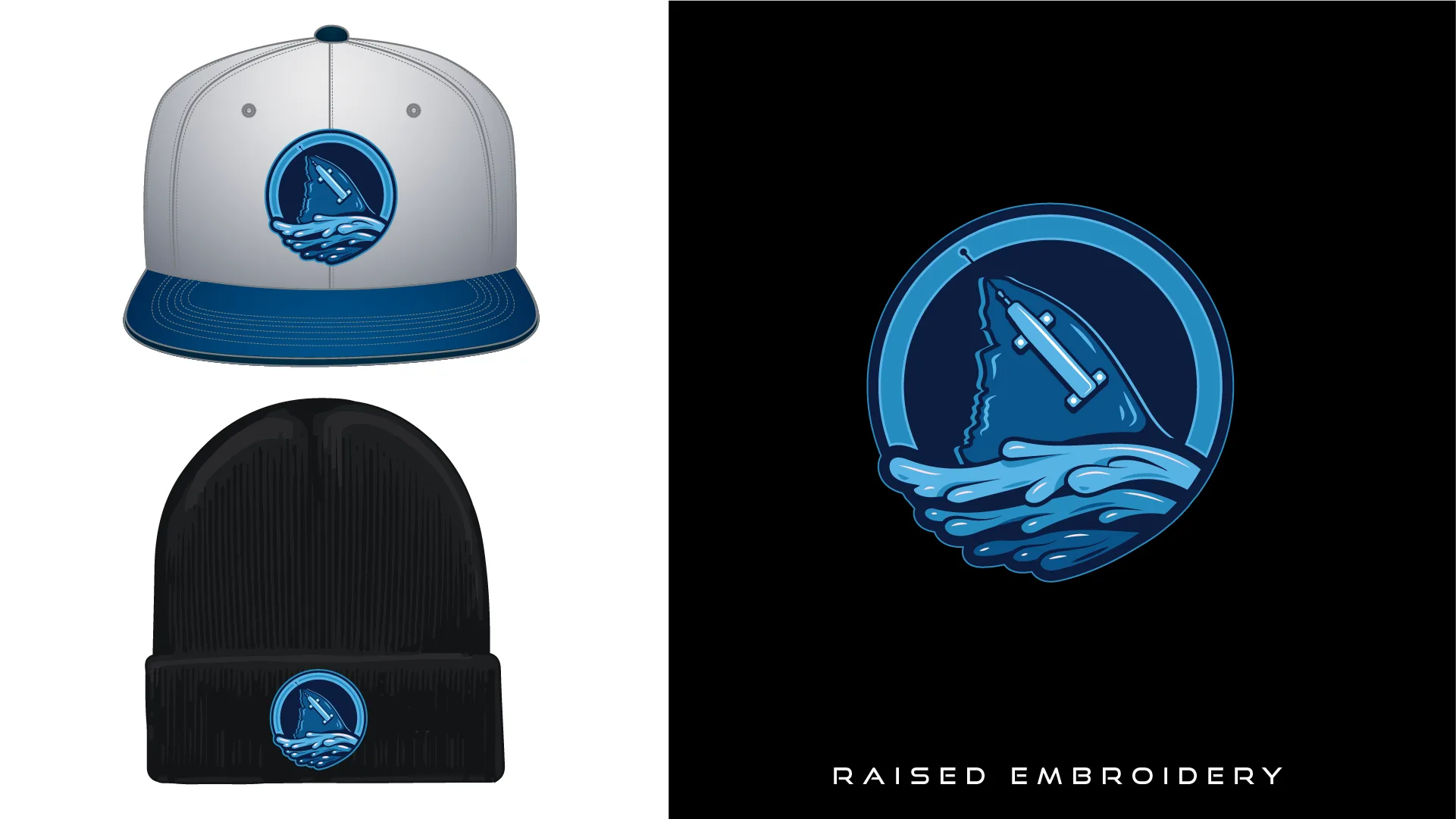 Raised embroidery cap and beanie