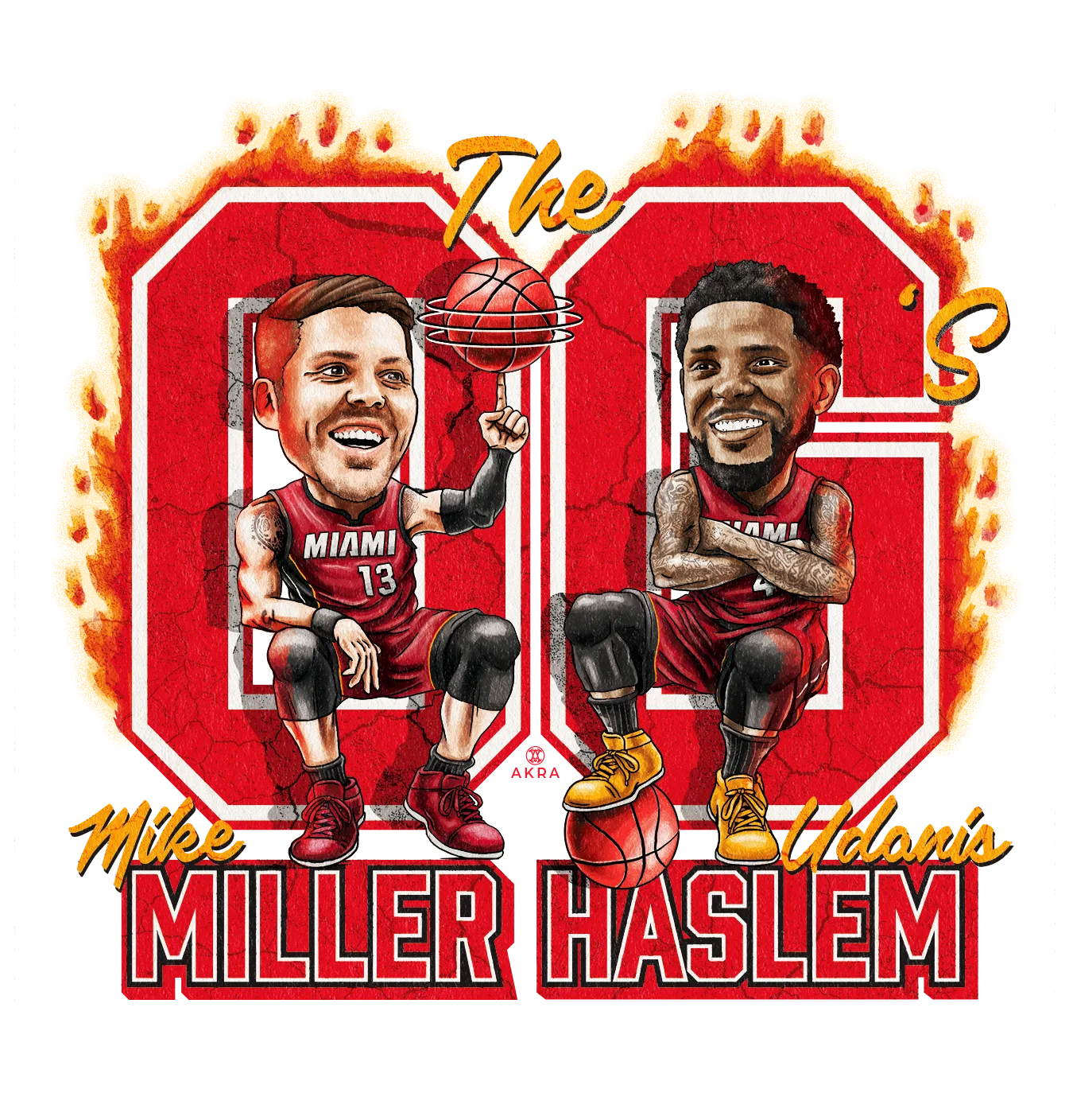 The OG's — Mike Miller and Udonis Haslem caricature design