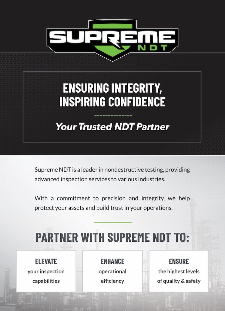 Supreme NDT handbill — front